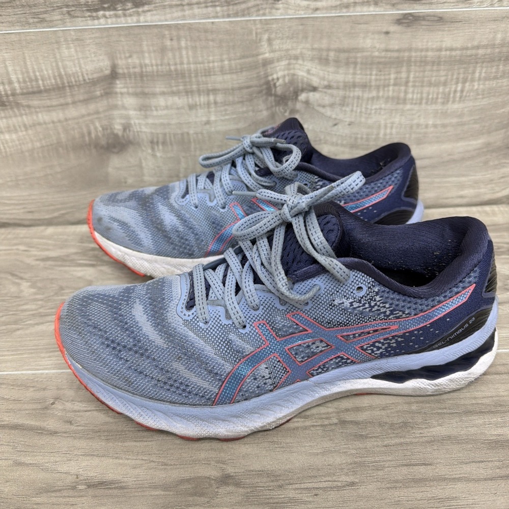 Asics Gel Nimbus 23 Womens Size 8.5 Blue Running Shoes Sneakers See Pics